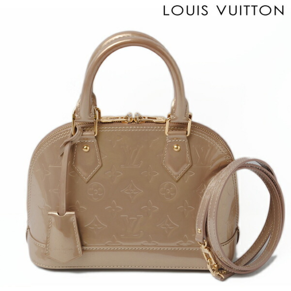 Louis Vuitton Alma Shoulder Bag Handbag Strap Vernis Patent Rose Pink